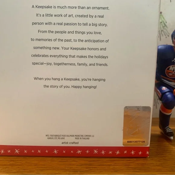 🎄2/20🎄 Hallmark Keepsake Ornament ~ John Tavares New York Islanders 2016 - Picture 4 of 4